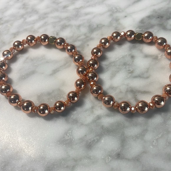 Rose gold hematite bracelets in 7” - Picture 6 of 6